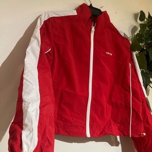 Women’s Levis Taslan Coach Red Track Lightweight Jacket Size Large